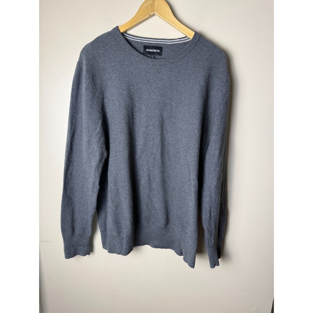 Bonobos Sweater Men's L Gray Pullover Crew Neck Casual